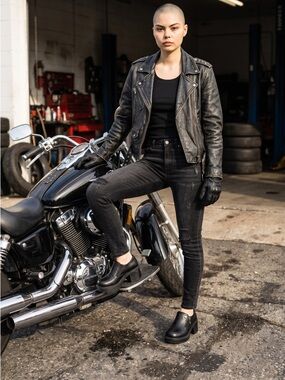 Harley Davidson Y2K Brooklyn Black Leather Block Heel Shoes Size 8 US 81758